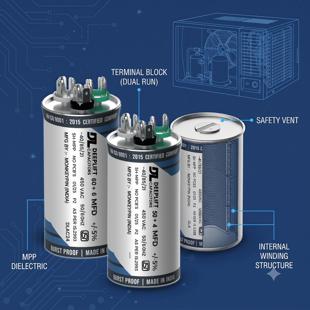 Dual Value Air Conditioner Capacitor